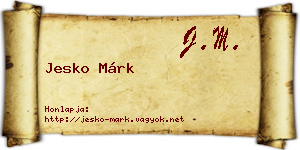 Jesko Márk névjegykártya